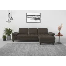 sit&more Ecksofa SIT & MORE "Westham L-Form", grau (anthrazit), B:275cm H:88cm T:172cm, 100% Polyester, Sofas, Ecksofa, Recamiere, mit oder ohne Bettfunktion, Bettkasten, Füße wengefarben