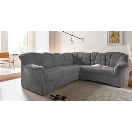 DOMO collection Ecksofa »Papenburg B/T/H: 242/190/84 cm L-Form« wahlweise mit Bettfunktion, Langer Schenkel links oder rechts, grau