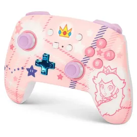 PowerA Enhanced Wireless Controller Princess Peach Plaid Rosa Nintendo Switch