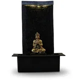 Zen Light Zen'Light Zenalität Wasserwand - Innenbrunnen mit gelbem LED -Spot - großer Tischbrunnen mit Abnehmbarer Buddha - Originalgeschenk - H: 40 cm, Schwarz