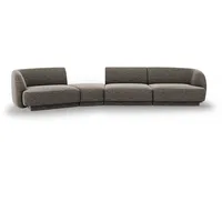 Micadoni Sofa Miley, modular 4-Sitzer grau