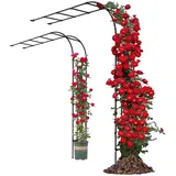 Generisch Rankbogen Metall 240cm Hoch Rosenbogen Aus Metall Stabil Halber Gartenbogen Kletterrosen Rankhilfe Wetterbeständig Rosengestell(W:90cm*H:240cm)