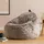 I.C.O.N. Icon Sitzsack Sessel, Grau, Flauschiger Kunstpelzstoff, Sitzsack Erwachsene mit Füllung, Bean Bag, Flauschig Lounge Sessel, Lounge Stuhl, Schlafzimmer, Wohnzimmer, Wohnzimmer Möbel