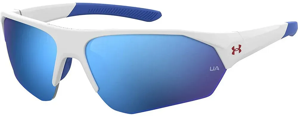 Under Armour Herrensonnenbrille UA-7000-S-6HTG4W1 – Weiß, UV400 Schutz, Blaue Linsen