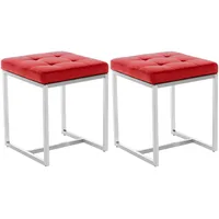 CLP 2er Set Edelstahl-Sitzhocker Barci Kunstleder I Moderne Hocker