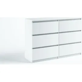 roe furniture Kommode 140 x 77 x 38 cm Weiß matt