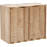 MID.YOU Waschbeckenunterschrank, Eichefarben - 60x50x30.5 cm hängend, Badezimmer, Badezimmerschränke, Waschbeckenunterschränke