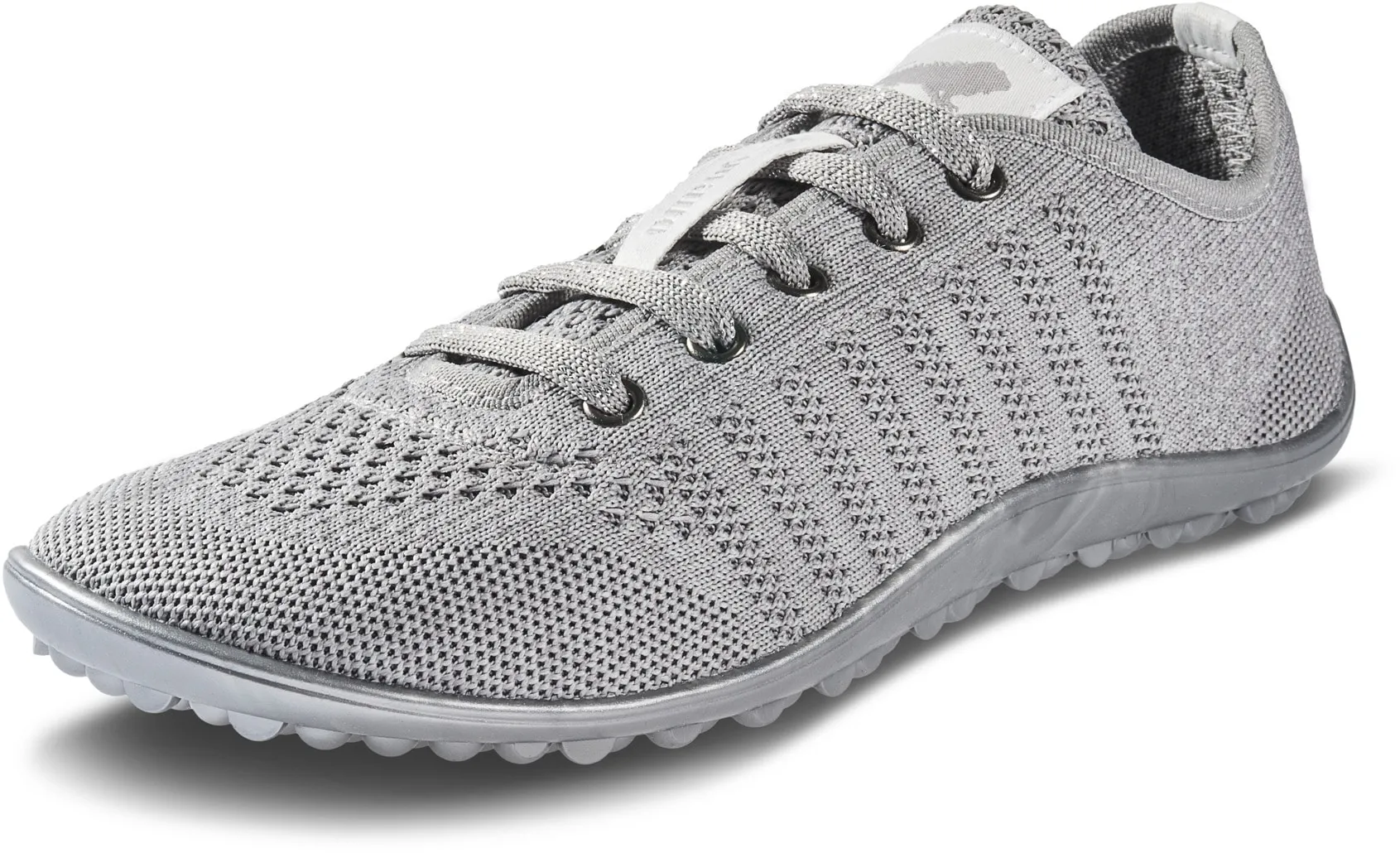 Barfußschuh LEGUANO "GO", Damen, Gr. 39, grau, Textil, sportlich, Schuhe Barfußschuh Schnürschuh, mit praktischer Schnürung, Freizeitschuh, Halbschuh, Schnürschuh