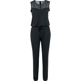 URBAN CLASSICS Ladies Tech Mesh Long Jumpsuit - Schwarz