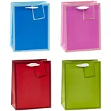 TSI Geschenktüten Mittel 18 x 23 cm 12 St. Blau/Rosa/Rot/Grün