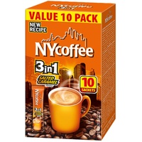 MOKATE® NYCOFEE 3in1 Instantkaffee Classic | 10 Sticks x 14g | Geschmack: Salted Caramel | Instant Kaffee Getränkepulver aus löslichem Bohnenkaffee Smooth & Creamy Pulver Getränke Cremiger