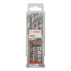 Metallbohrer HSS-G, DIN 338, 10,2 x 87 x 133 mm, 5er-Pack