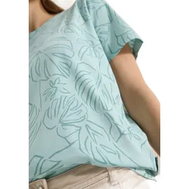 Cecil Kurzarmshirt Blätterprint Blau M