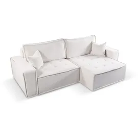 kaiser möbel L-förmiges Bohoo-Ecksofa mit Schlaffunktion Hellbeige Rechts