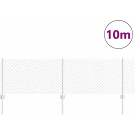 vidaXL Zaun mit Pfosten 0,6 x 10 m Silber/Stahl