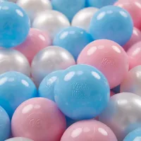 KiddyMoon 700 ∅ 7Cm Kinder Bälle Spielbälle Für Bällebad Baby Plastikbälle Made In EU, Baby Blau/Rosa/Perle