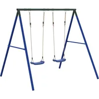 vidaXL Schaukeln Schaukel-Set mit 2 Schaukelsitzen Blau