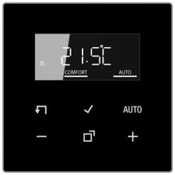 Jung Raumtemperaturregler mit Display Standard (Echtglasfront schwarz)