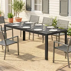 Outsunny Alu-Gartentisch 190 x 84,5 cm schwarz
