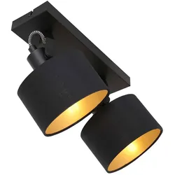 Deckenleuchte Deckenstrahler Wohnzimmerleuchte Spots beweglich Schwarz Gold