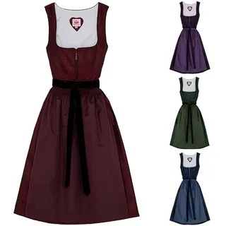 Spieth & Wensky Dirndl Emmi-Drindl Emmi 2-teiliges Midi-Dirndl Kleid Dirndl Trachtenkleid rot 42/XL