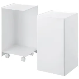 Yamazaki Toilettenpapierspender Badregal kleiner Schrank auf Rollen 43cm Metall weiß