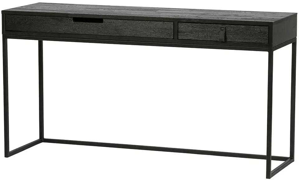 Designschreibtisch in Schwarz Eschenholz und Metall