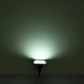 ETC Shop Solarlampe Garten Deko Solarlampen für Außen Wegelampe Bodenleuchte Gartenleuchten Solar mit Erdspieß, Kunststoff Edelstahl, LED kaltweiß, LxBxH 10x10x13 cm,