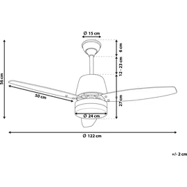 Beliani Deckenventilator mit Licht MLAVA