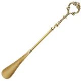 BERTY·PUYI Metall-Schuhlöffel, Langer Messing-Schuhanzieher, Designstabiler Schön Haltbarer Schuhlöffel, Langer Griff Schuhlöffel Bequemer Rutschfester Schuhlöffel Stark,Gold