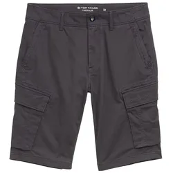 TOM TAILOR Herren Cargo Shorts mit Taschen, schwarz, Uni, Gr. 32