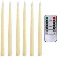 Yuecoom Flammlose Kerzen,LED mit Fernbedienung,11.02 inches batteriebetriebene Stumpenkerzen,ideal für Zuhause, Hochzeiten Partys (6)