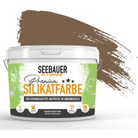 SEEBAUER diy® Silikatfarbe Braun für Innen (No. 642 Pure Earth 2,5 Liter) Mineralfarbe Brauntöne hohe Deckkraft