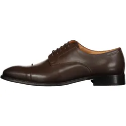 Schnürschuh ROY ROBSON "Anzugsschuh - Derby Captoe", Herren, Gr. 44, braun (dunkelbraun), Leder, unifarben, elegant, Schuhe, Ton-in-Ton-Nähte
