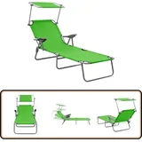 Vidaxl - Sonnenliege mit Sonnendach Stahl Grün - Sonnenliege - Gartenliege - Strandliege - Relaxliege - Poolliege