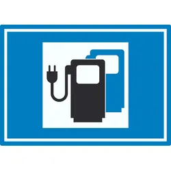 Ladestation Elektrofahrzeuge Symbol Aufkleber A7 (74x105mm)