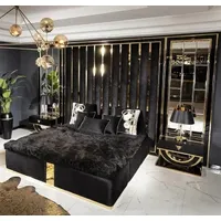 JV Möbel Set 3tlg Bett Nachttische Moden Schlafzimmer, Erwachsene Beige Möbel Betten