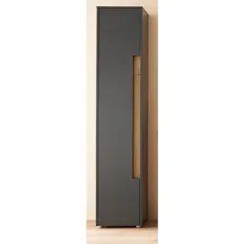 furn.design Center Hochschrank 34 x 200 cm Grau/Eiche Wotan Holz