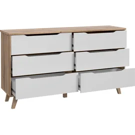 Forte Vankka 154,7 x 86,3 x 42 cm Planked Eiche / Weiß