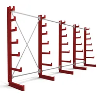 Stier Kragarmregal Stahl 5200x2000x500mm feuerrot