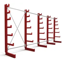 Stier Kragarmregal Stahl 5200x2000x500mm feuerrot