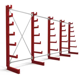 Stier Kragarmregal Stahl 5200x2000x500mm feuerrot