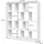 Vicco Raumteiler Pilar Bücherregal Standregal Büroregal 12 Fächer Weiß, 131.6 x 143 cm