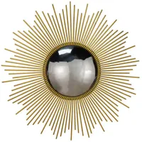 KUNSTLOFT Wandspiegel, Gold, Metall, 99x99x3 cm, Spiegel, Wandspiegel
