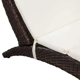 vidaXL Sonnenliege 162 x 64 x 86 cm braun/cremeweiß klappbar