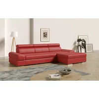 sit&more Ecksofa Broadway, mit verstellbaren Kopfteilen, wahlweise mit Bettfunktion, rot