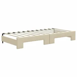 vidaXL Tagesbett Ausziehbar mit Matratzen 90 x 200 cm beige