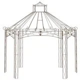 vidaXL Gartenpavillon Antik-Braun 400x258x378 cm Eisen