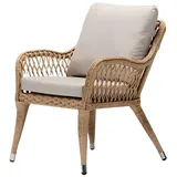 Xlmoebel Rattanstuhl Beiger Rattansessel mit elegantem Design für den Garten, Hergestellt in Europa beige