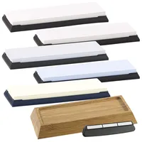 TokioKitchenWare 5er-Set Wasser-Schleifsteine, rutschfeste Halter, Körnung 1000 - 8000